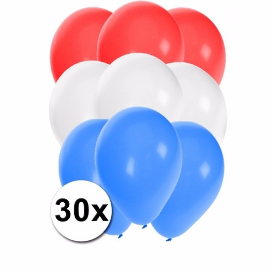 Probleem surfen Opwekking Ballonnen Rood/ wit/ bl 30 stuks Feestwaren.nl - Feestwaren.nl