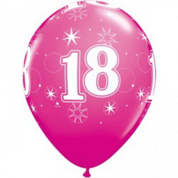 marge zwaard Publicatie Ballonnen 18 jaar Pink per stuk Feestwaren.nl - Feestwaren.nl